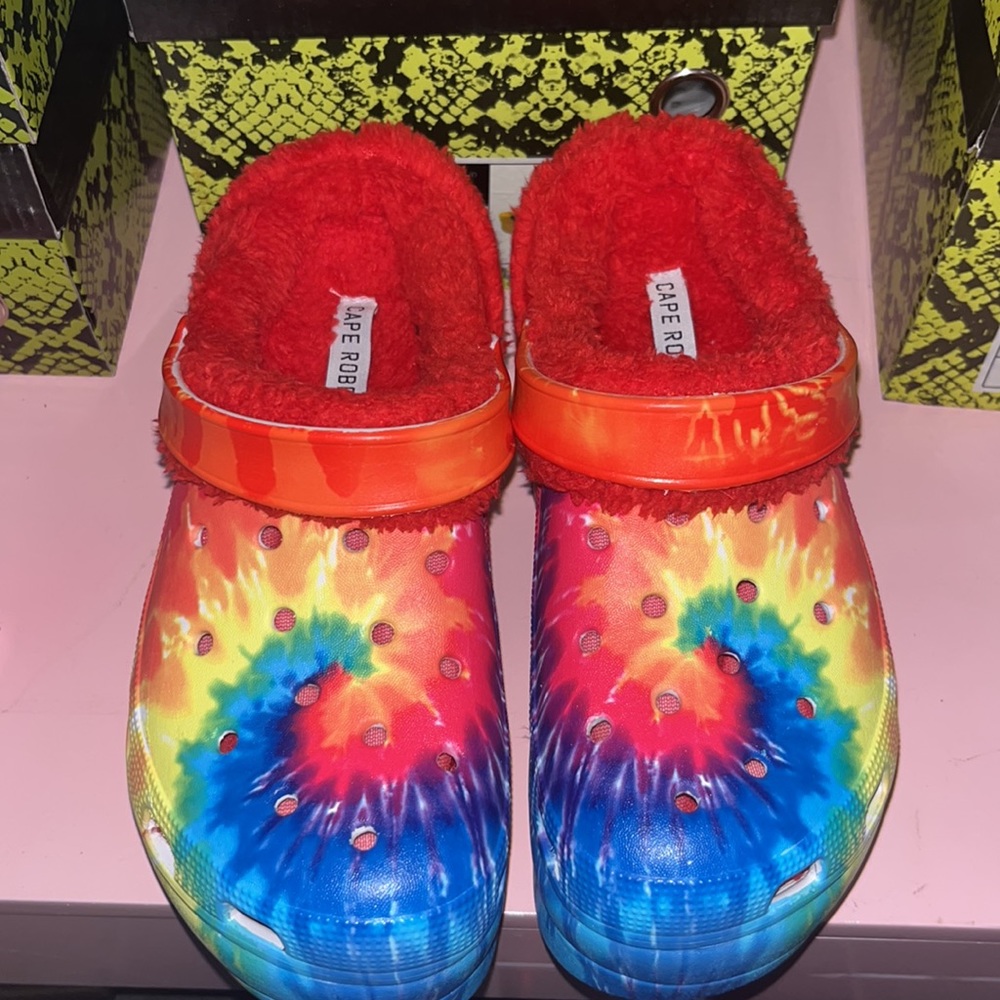 Rainbow platform crocs